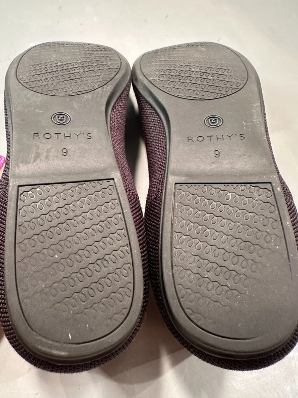 Rothys Ballet Flat Shoes Womens Electric Blue Halo Round Toe Knit Fabric Size 9